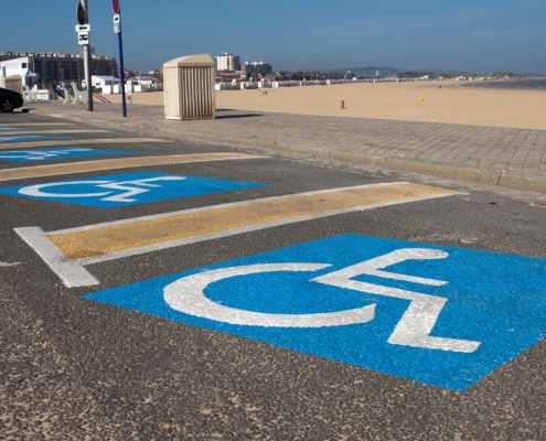 Parking lot handicap parking spots